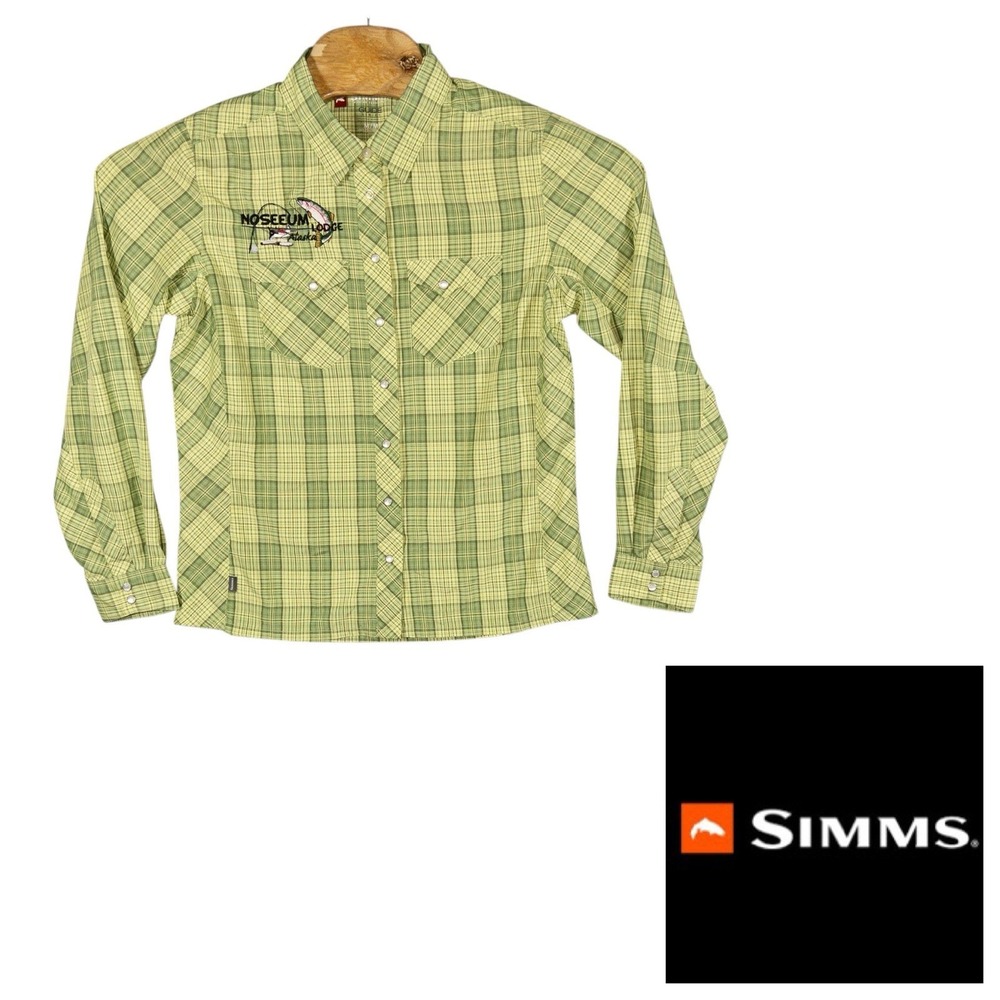 Simms Fishing Pearl Snap Western‎ Shirt Womens Medium Alaska Outdoors Gorpcore